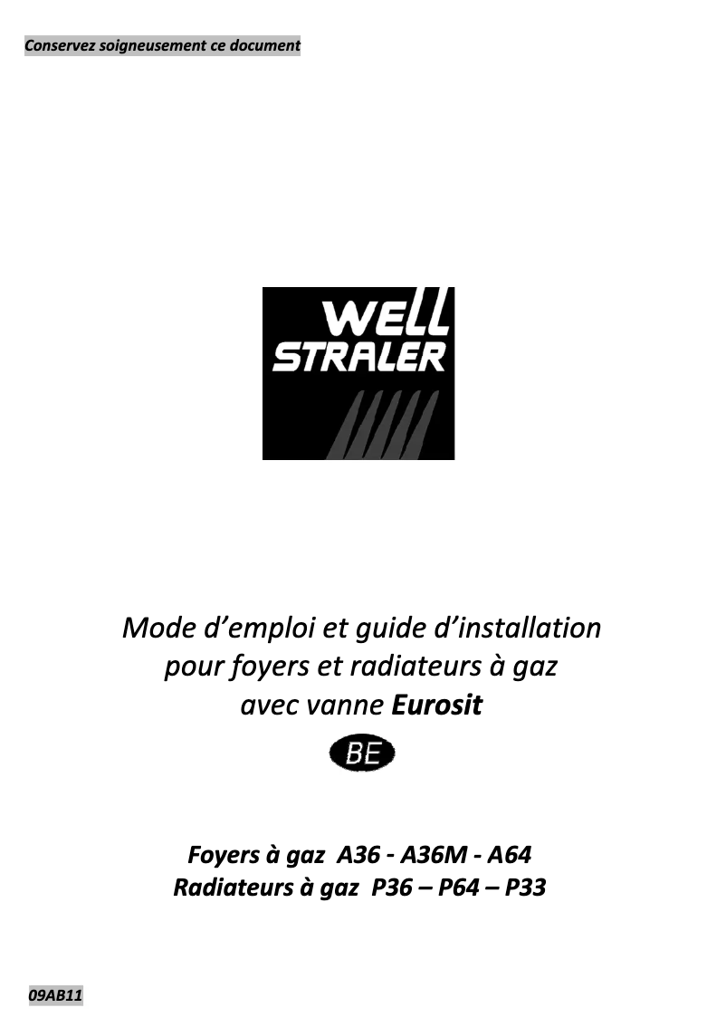Page 1 de la notice Manuel utilisateur Well Straler P36