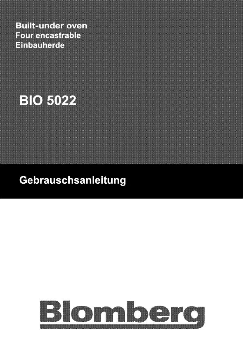 Page n°1 - Manuel utilisateur Blomberg BIO 5022