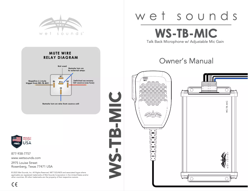 Image de la première page du manuel de l'appareil WS-TB-MIC