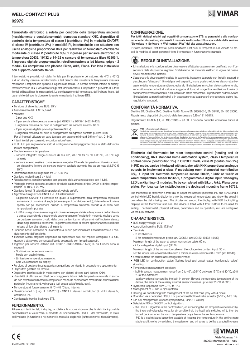 Page 1 de la notice Instructions / montage Vimar 02972.M