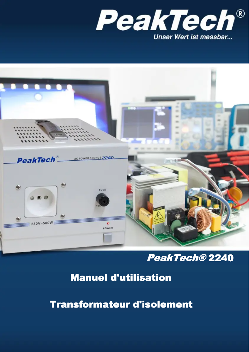 Page n°1 - Manuel utilisateur PeakTech 2240
