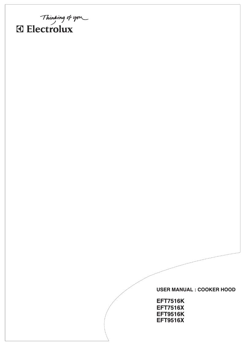 Page 1 de la notice Manuel utilisateur Electrolux EFT7516K