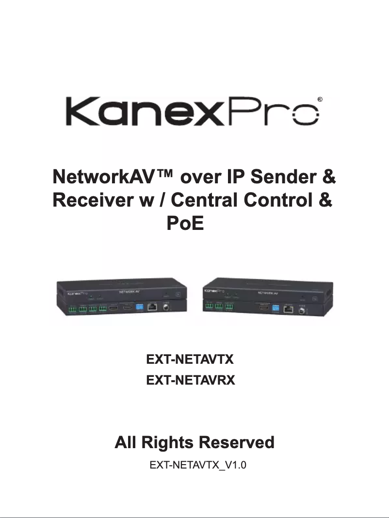 Página 1 del manual Manual de usuario KanexPro EXT-NETAVTX