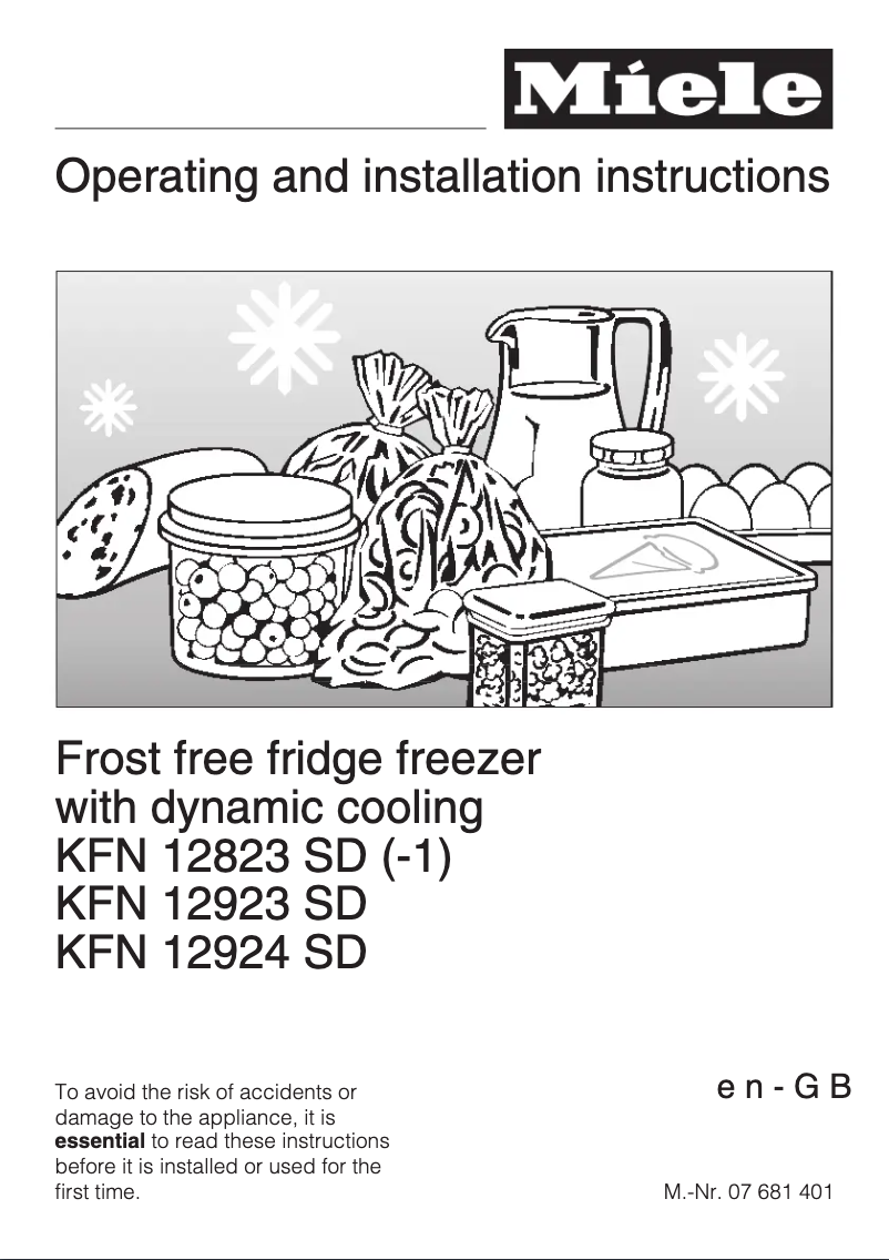 Page 1 de la notice Manuel utilisateur Miele KFN 12823 SDed