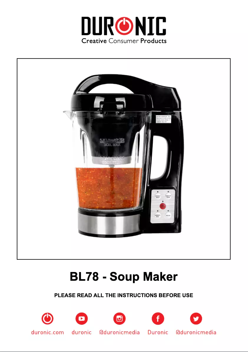 Page 1 de la notice Manuel utilisateur Duronic BL78