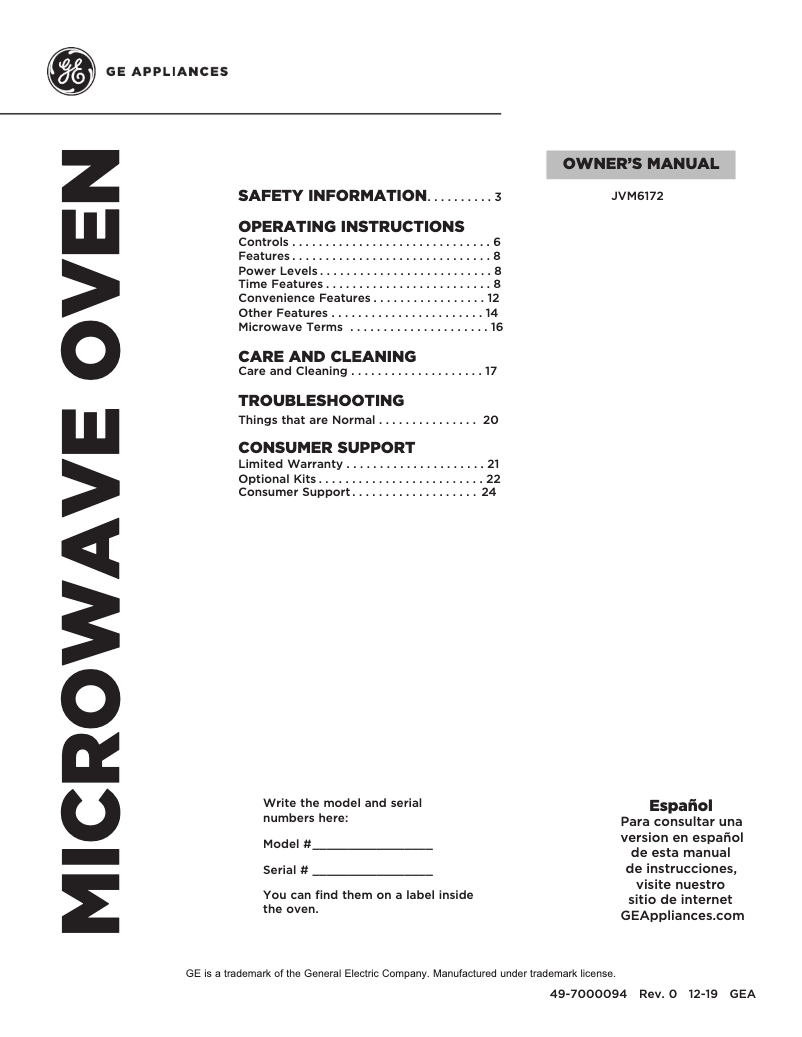 Image de la première page du manuel de l'appareil JVM6172SKSS