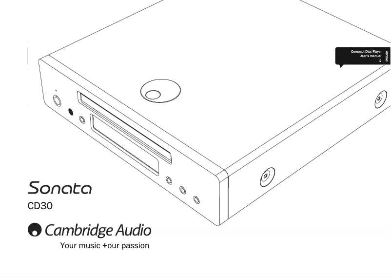 Page n°1 - Manuel utilisateur Cambridge Sonata CD30