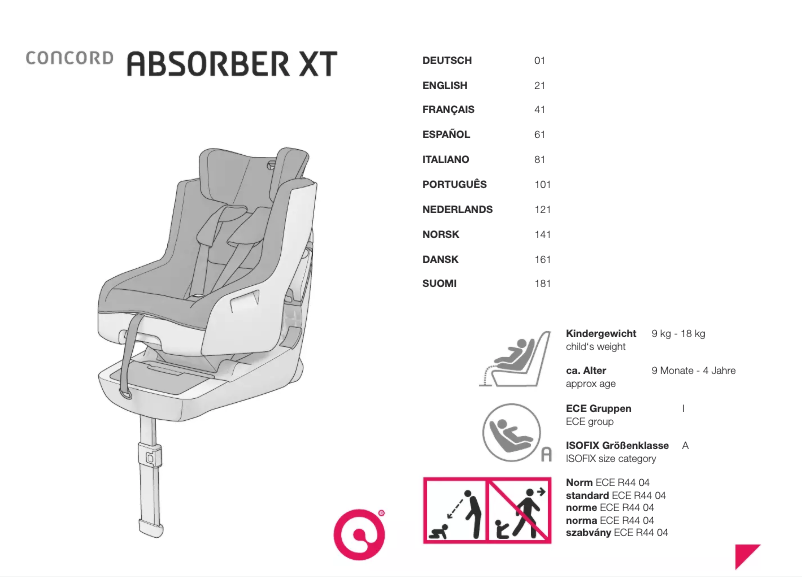Page n°1 - Manuel utilisateur Concord Absorber XT