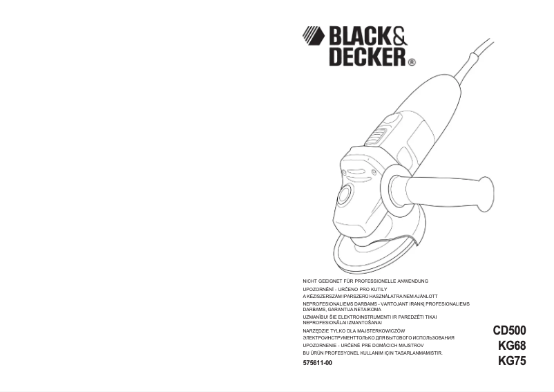 Page n°1 - Manuel utilisateur Black & Decker KG68