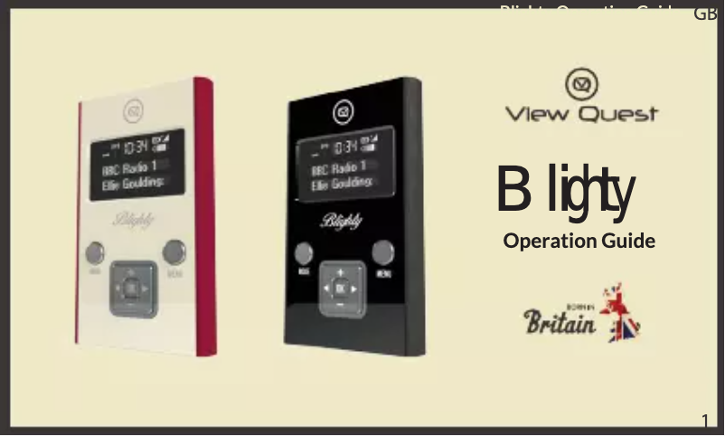 Image de la première page du manuel de l'appareil Blighty