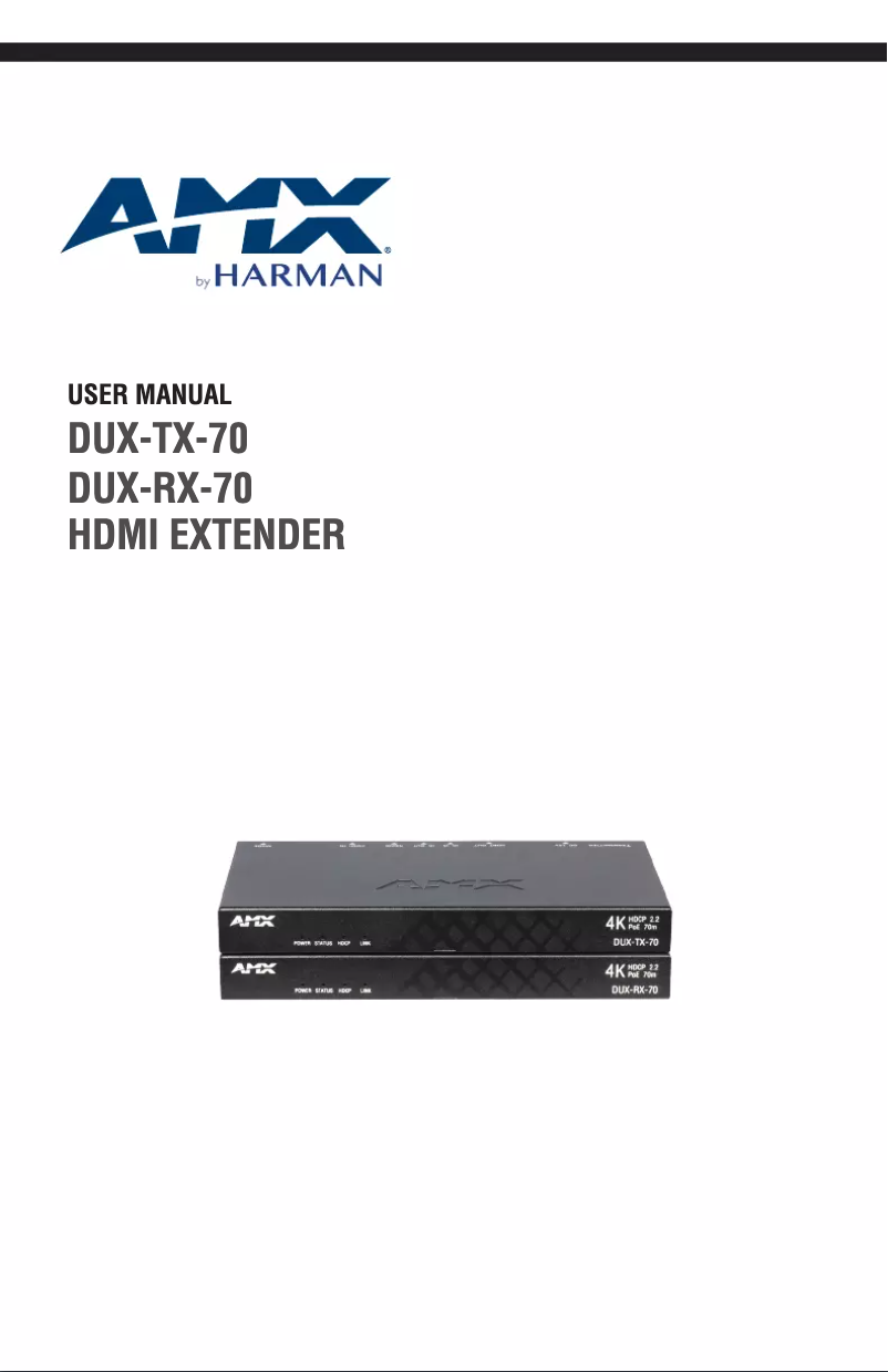 Page 1 de la notice Manuel utilisateur AMX DUX-TX-70