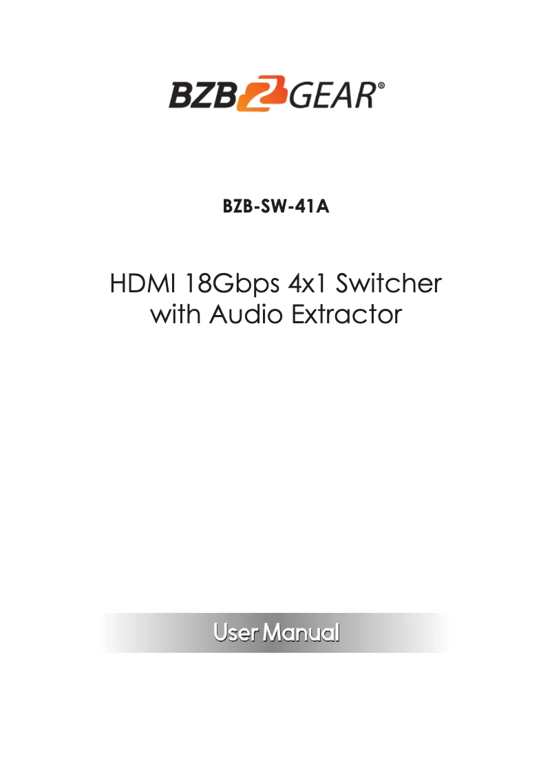 Page n°1 - Manuel utilisateur BZBGear BZB-SW-41A