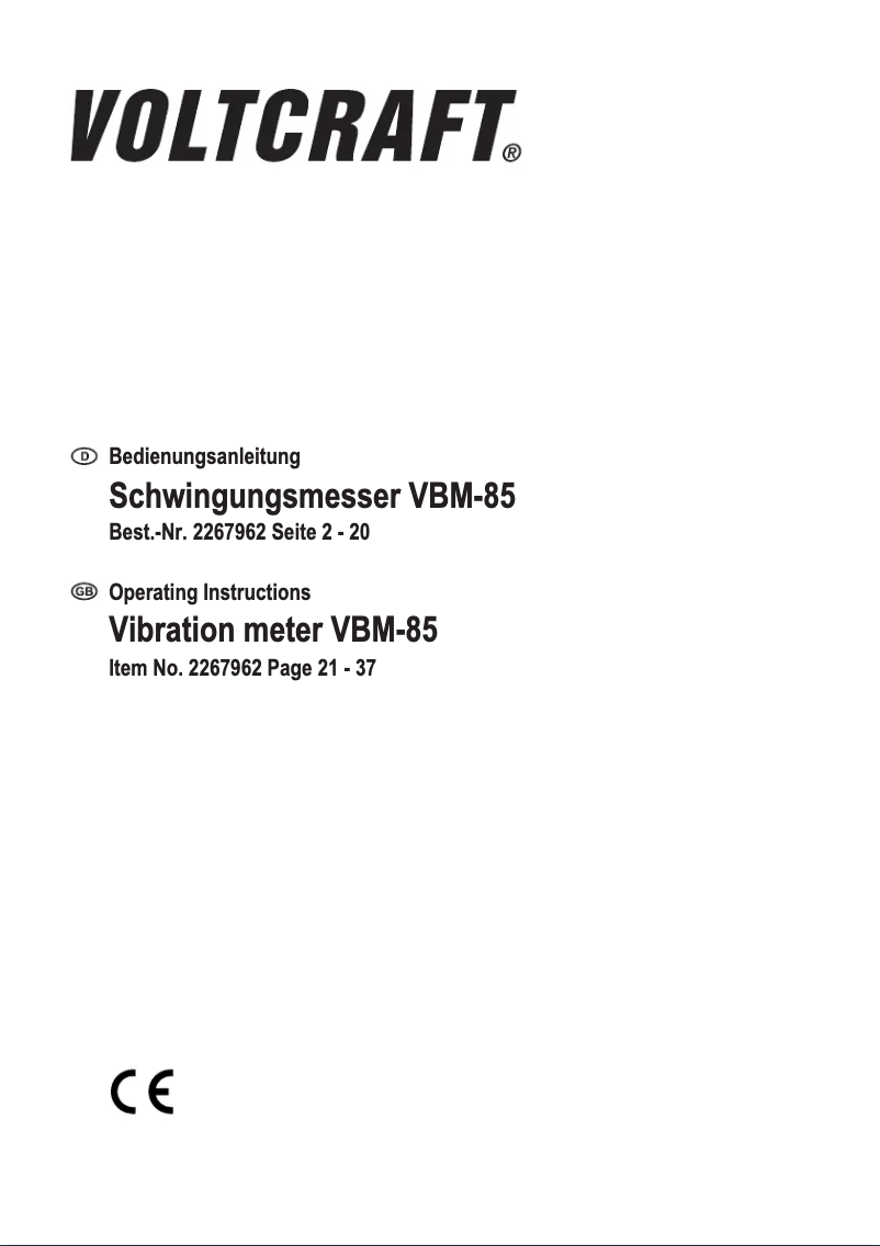 Image de la première page du manuel de l'appareil VBM-85