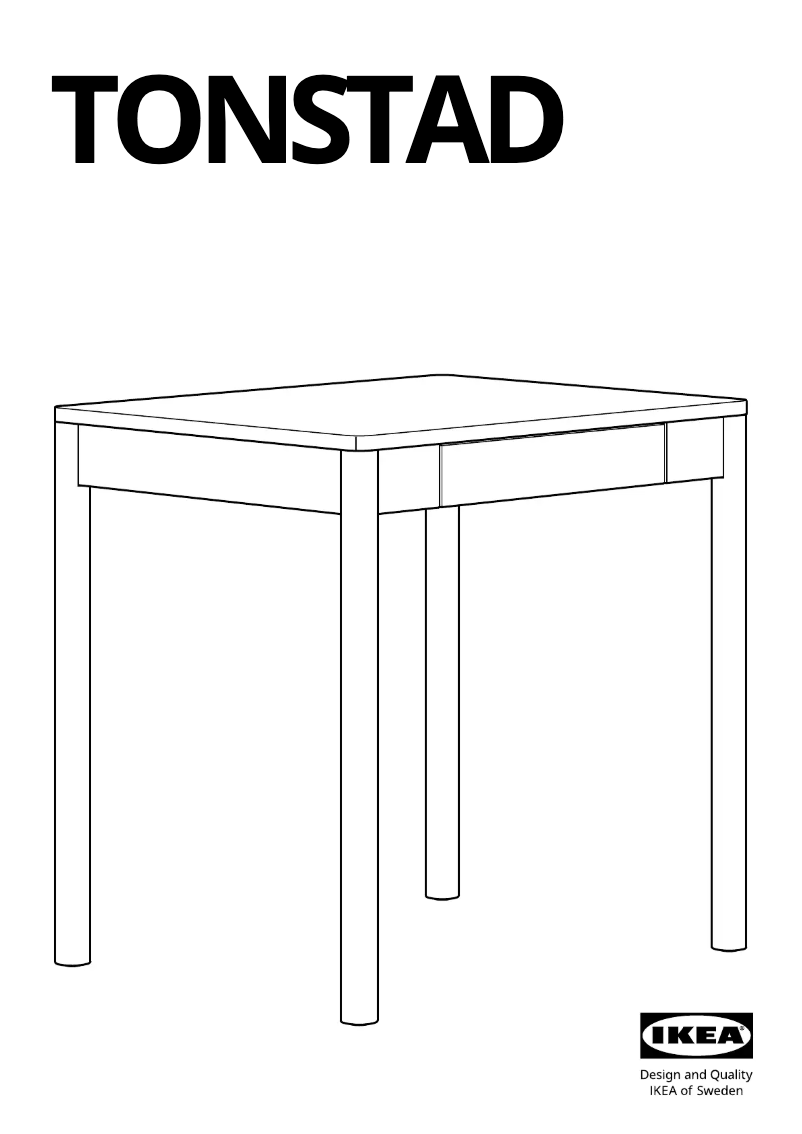 Page 1 de la notice Manuel utilisateur Ikea TONSTAD 005.382.65