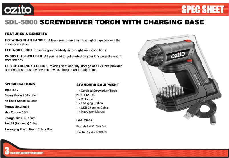 Imagen de la primera página del manual del dispositivo SDL-5000