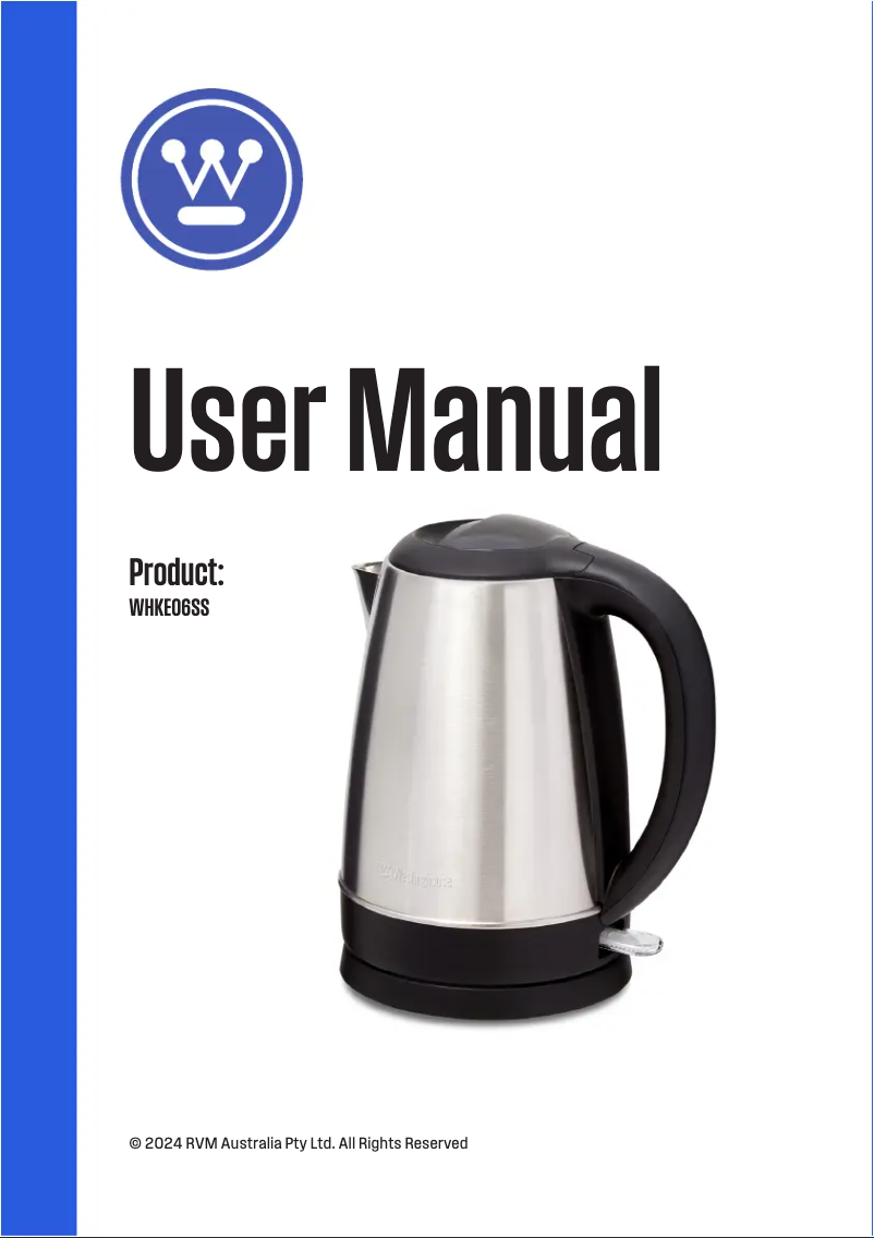 Page 1 de la notice Manuel utilisateur Westinghouse WHKE06SS