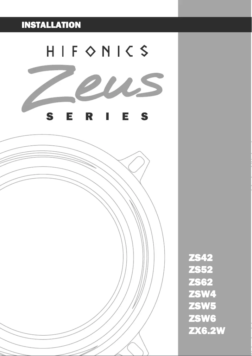 Page 1 de la notice Manuel utilisateur Hifonics ZS62