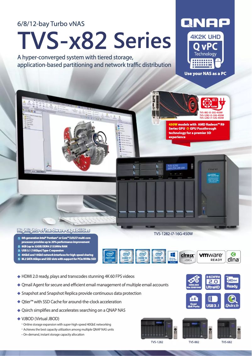 Page 1 de la notice Brochure QNAP TVS-1282