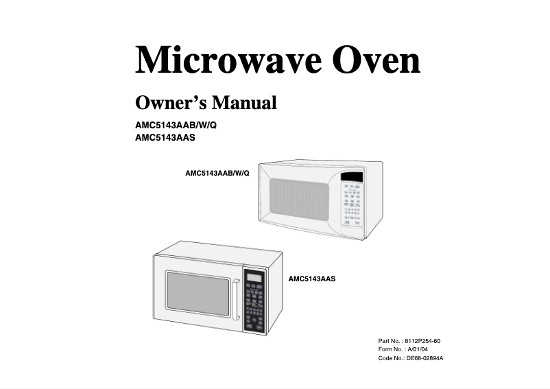 Image de la première page du manuel de l'appareil AMC5143AAB