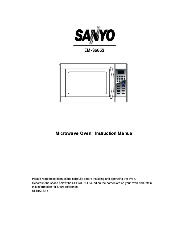 Page n°1 - Manuel utilisateur Sanyo EM-S665S