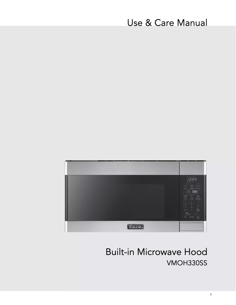 Page 1 de la notice Manuel d'utilisation et d'entretien Viking VMOH330SS