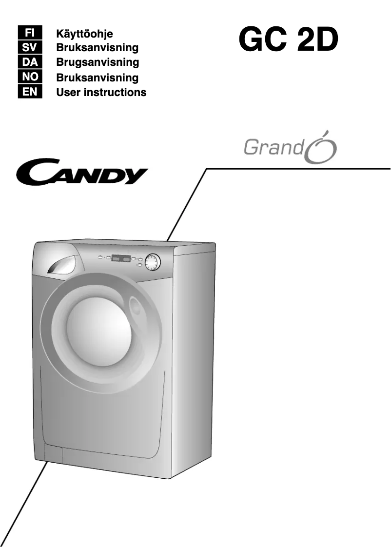 Page n°1 - Manuel utilisateur Candy GC 1472D1/1-S