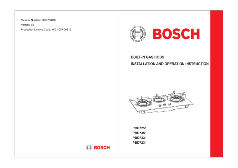 Page 1 de la notice Manuel utilisateur Bosch PBD7331SG