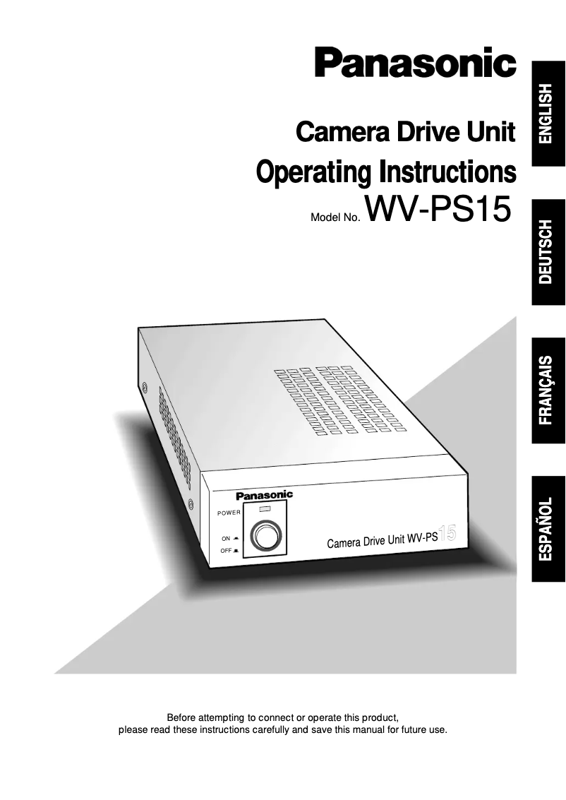Image de la première page du manuel de l'appareil WV-PS15