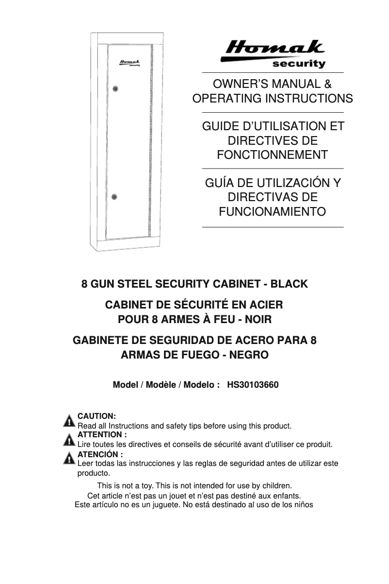 Page n°1 - Manuel utilisateur Homak Security HS30103660