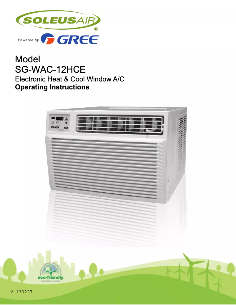 Page 1 de la notice Manuel utilisateur SoleusAir SG-WAC-12HCE