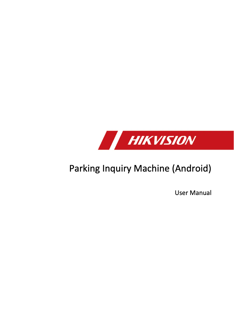 Page 1 de la notice Manuel utilisateur Hikvision DS-TPW332-C