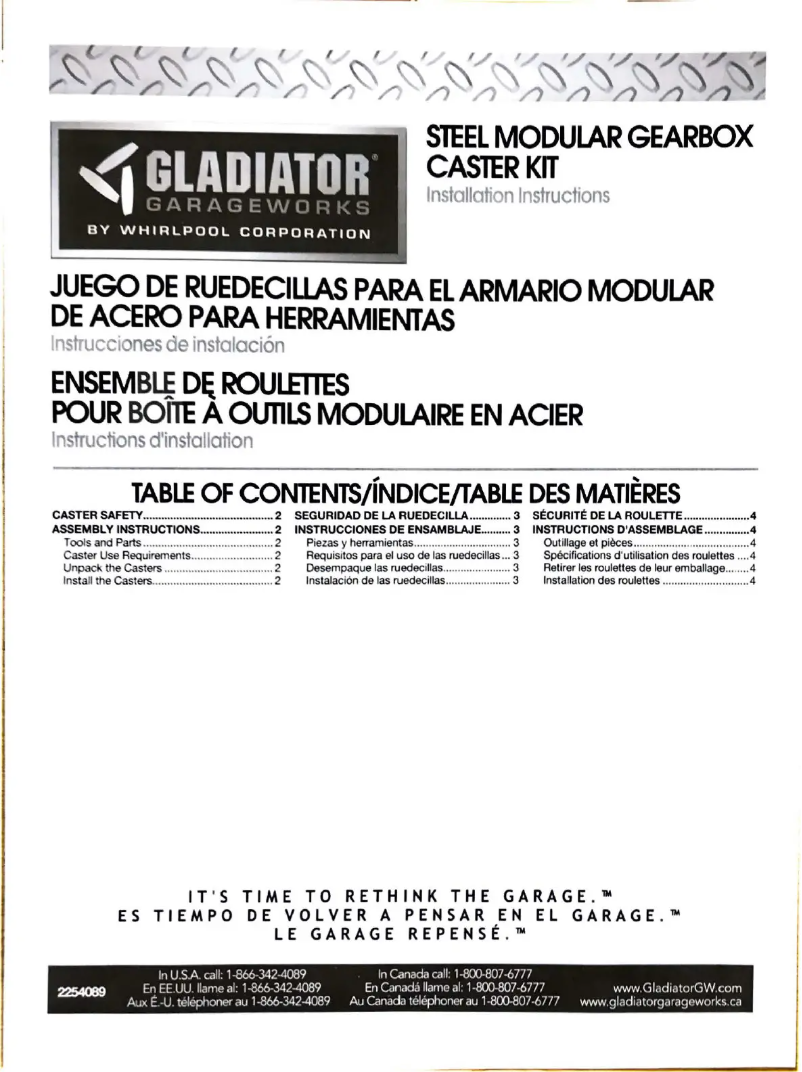 Image de la première page du manuel de l'appareil Garageworks GACK04KDSX