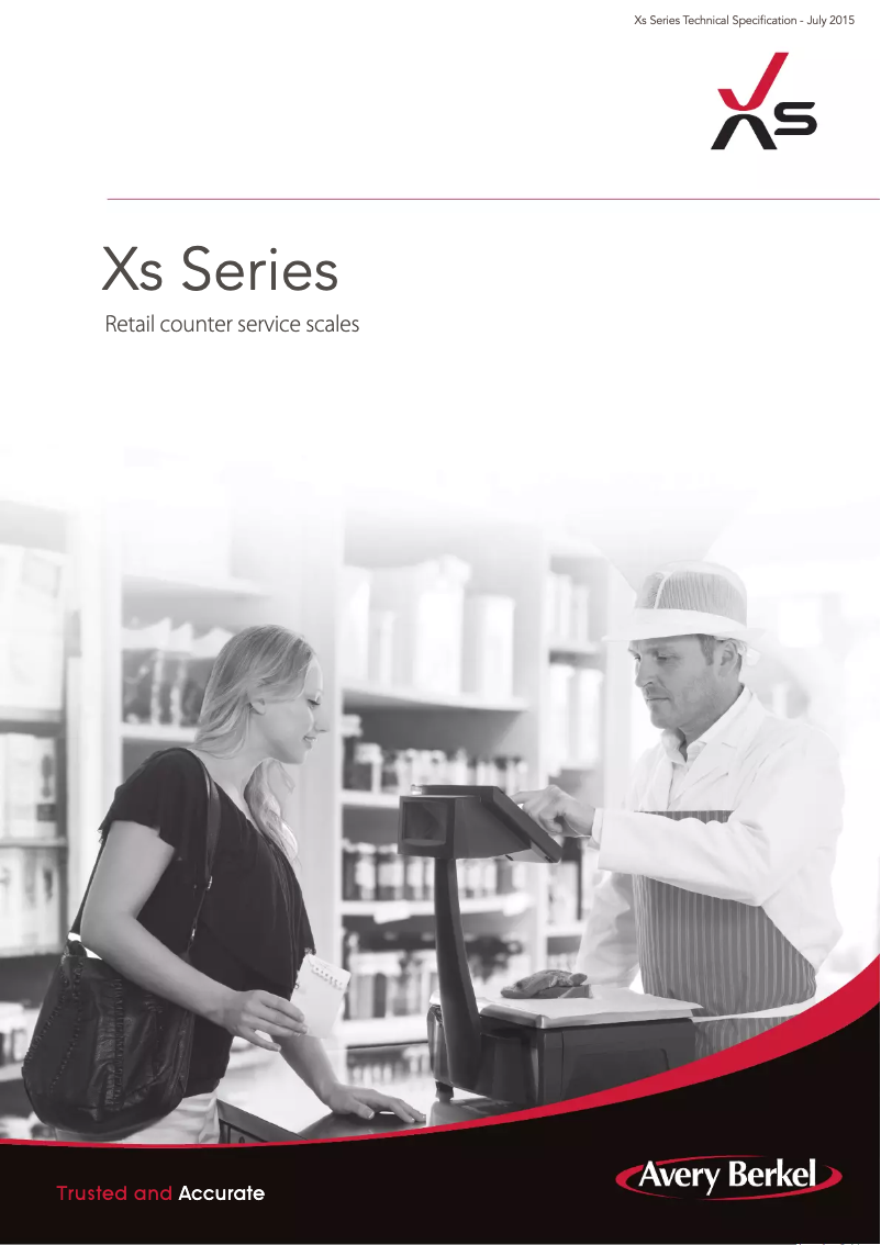 Page 1 de la notice Fiche technique Avery Berkel XS500