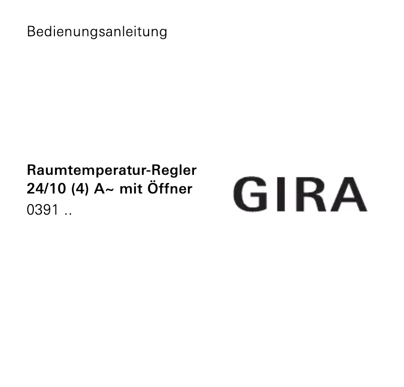 Page 1 de la notice Manuel utilisateur Gira 039143