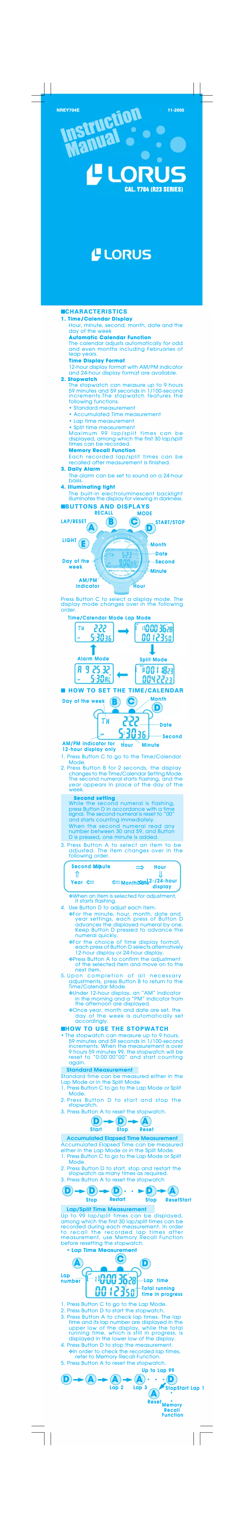 Imagen de la primera página del manual del dispositivo Y704E