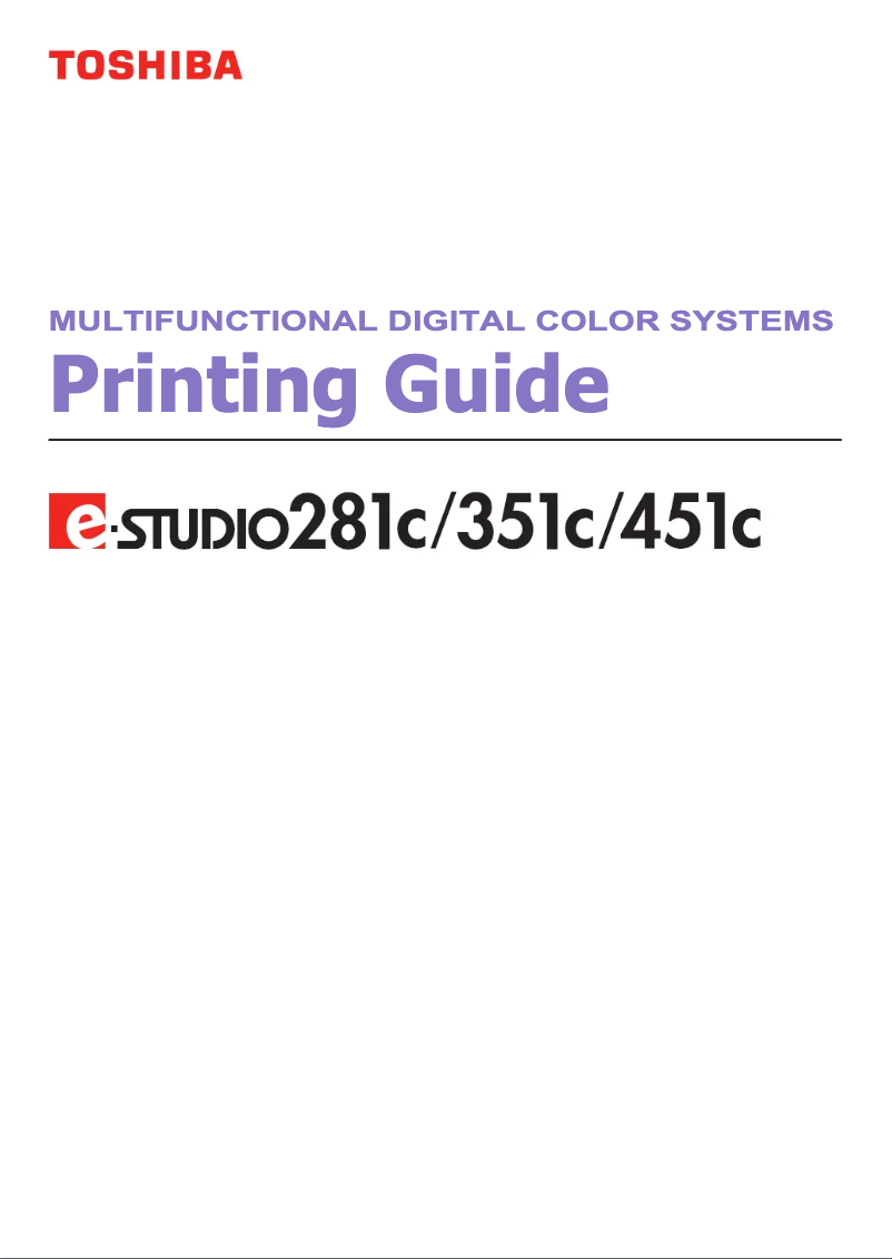 Page 1 de la notice Manuel utilisateur Toshiba e-studio 451c