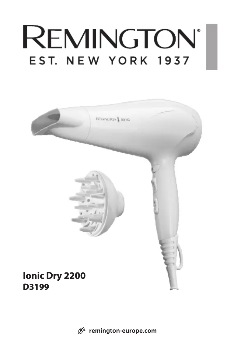 Image de la première page du manuel de l'appareil Ionic Dry 2200 D3199