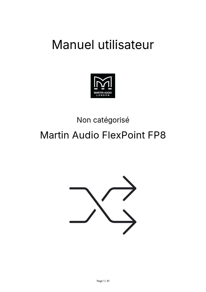 Image de la première page du manuel de l'appareil FlexPoint FP8