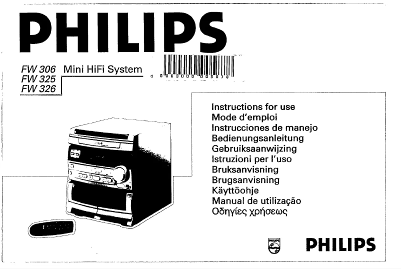 Page 1 de la notice Manuel utilisateur Philips FW325