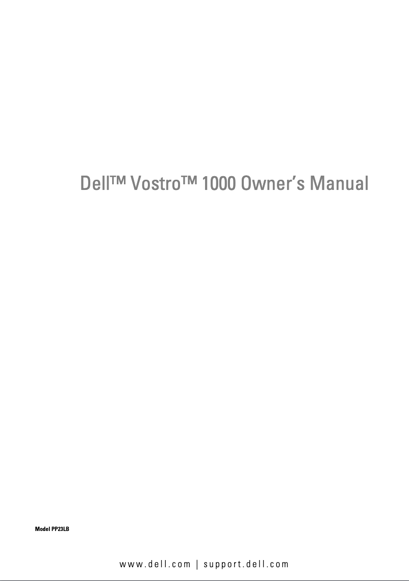 Page 1 de la notice Mode d'emploi Dell Vostro 1000