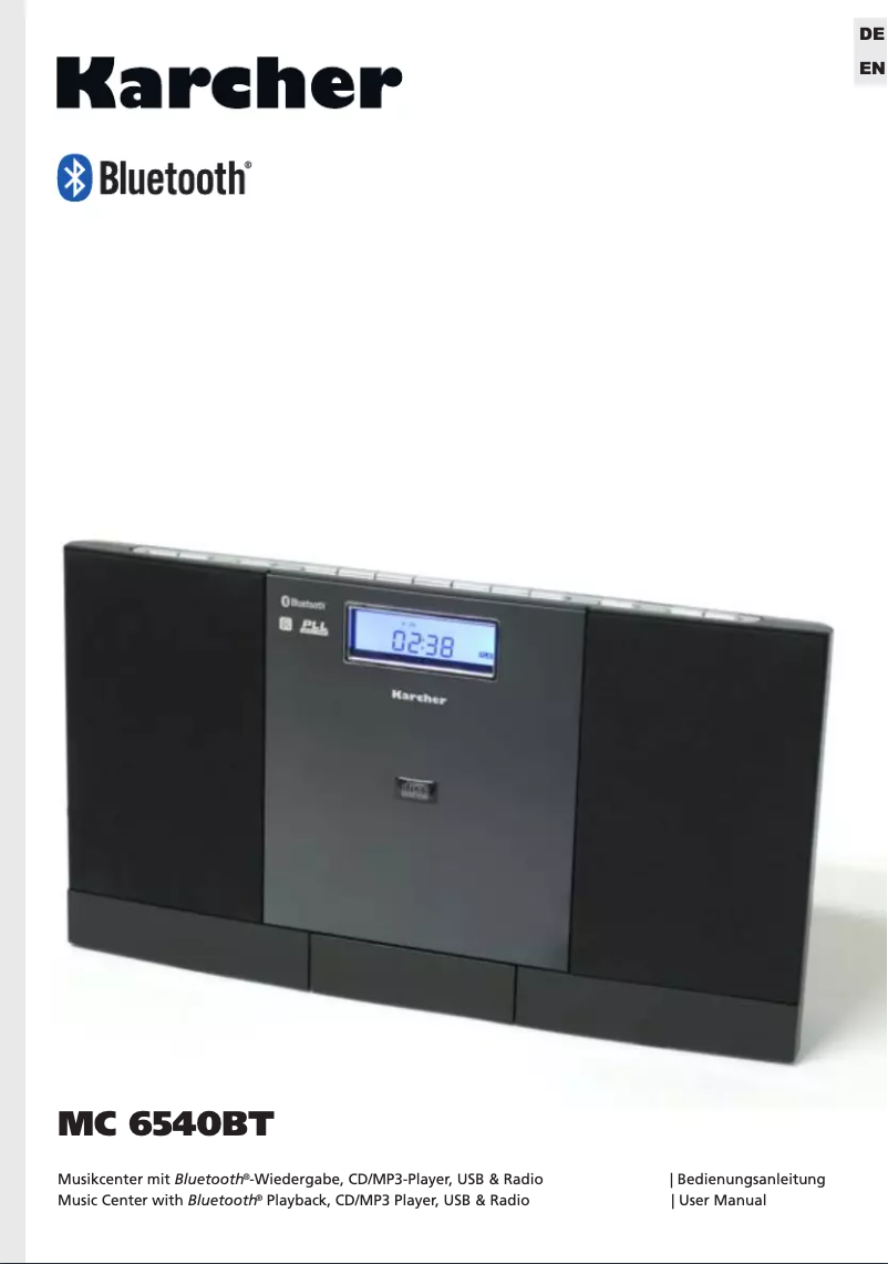 Page 1 de la notice Manuel utilisateur Karcher Audio MC 6540BT