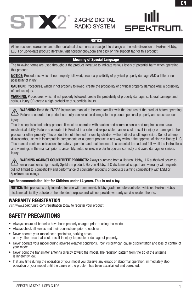 Image de la première page du manuel de l'appareil STX2