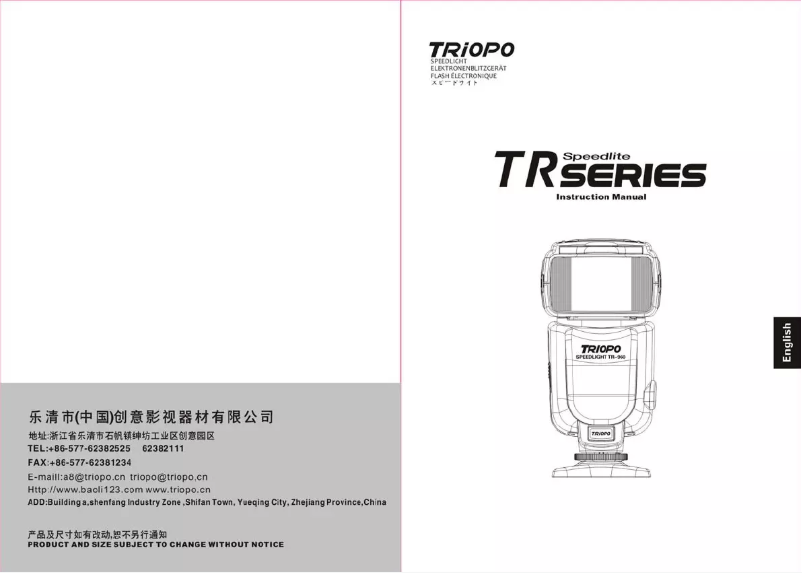 Image de la première page du manuel de l'appareil Speedlight TR-980N