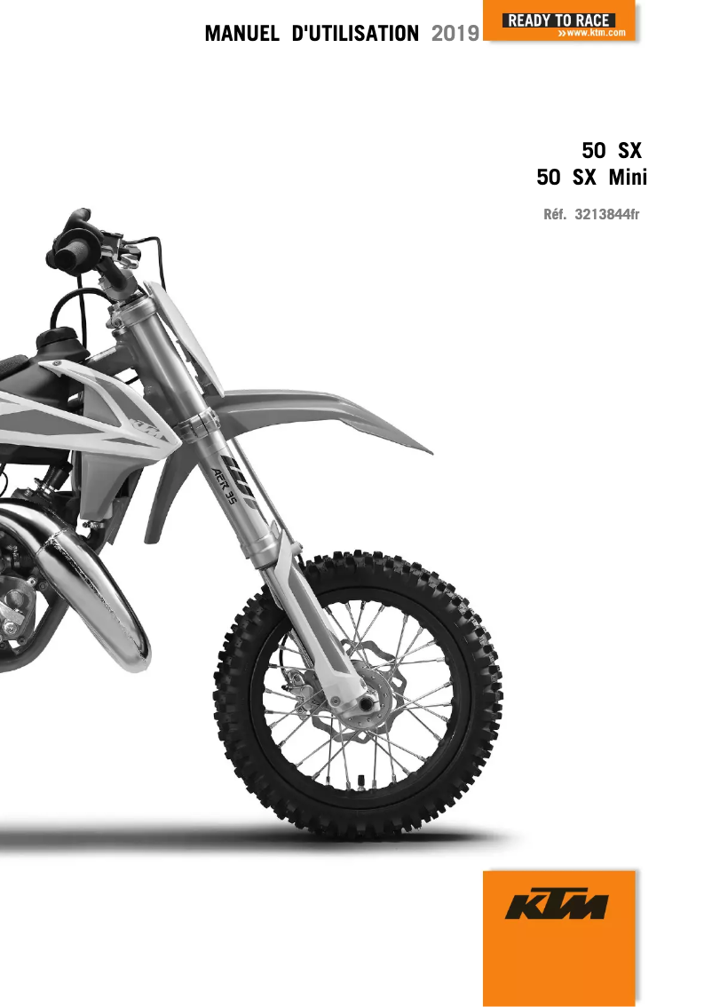Page 1 de la notice Manuel utilisateur KTM 50 SX (2019)