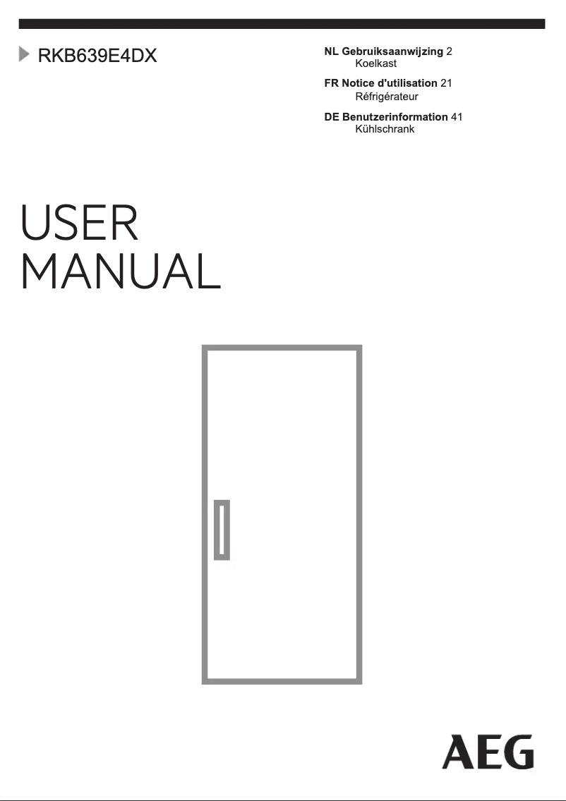 Page 1 de la notice Manuel utilisateur AEG RKB639E4DX