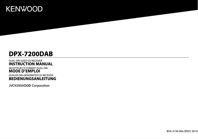 Page n°1 - Manuel utilisateur Kenwood DPX-7200DAB