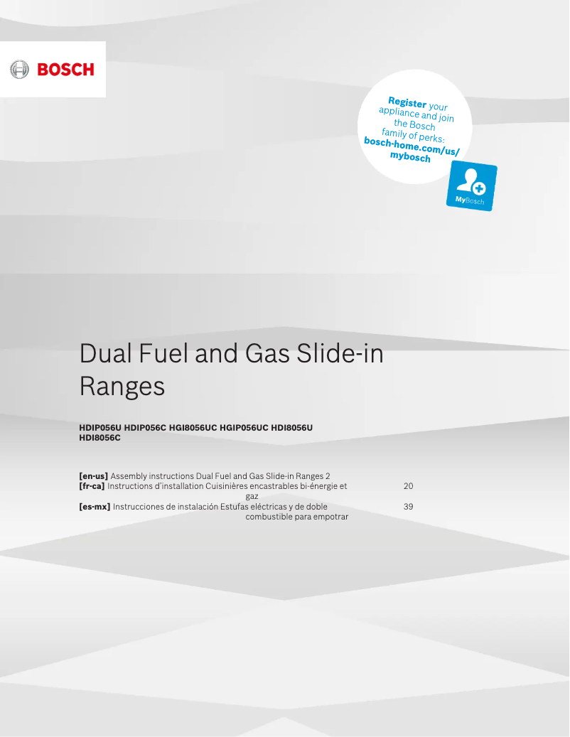 Page 1 de la notice Instructions / montage Bosch HGI8046UC
