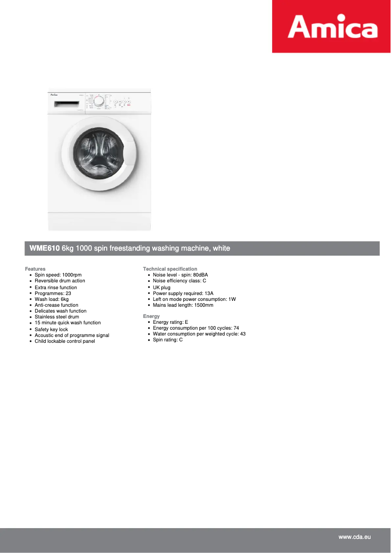 Image de la première page du manuel de l'appareil WME610