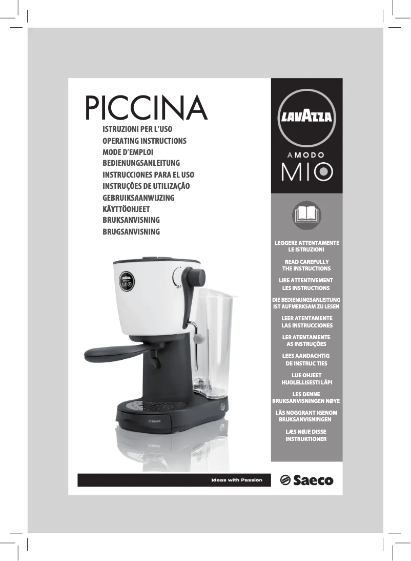 Image de la première page du manuel de l'appareil Saeco Lavazza A Modo Mio Piccina RI9585