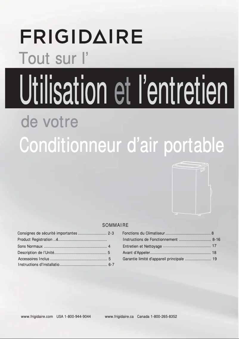 Image de la première page du manuel de l'appareil FFPH1422U1